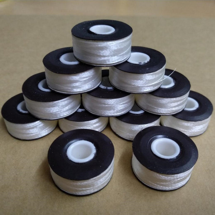 Magnetic Sides Size L (155) Prewound Bobbins Thread White / Black