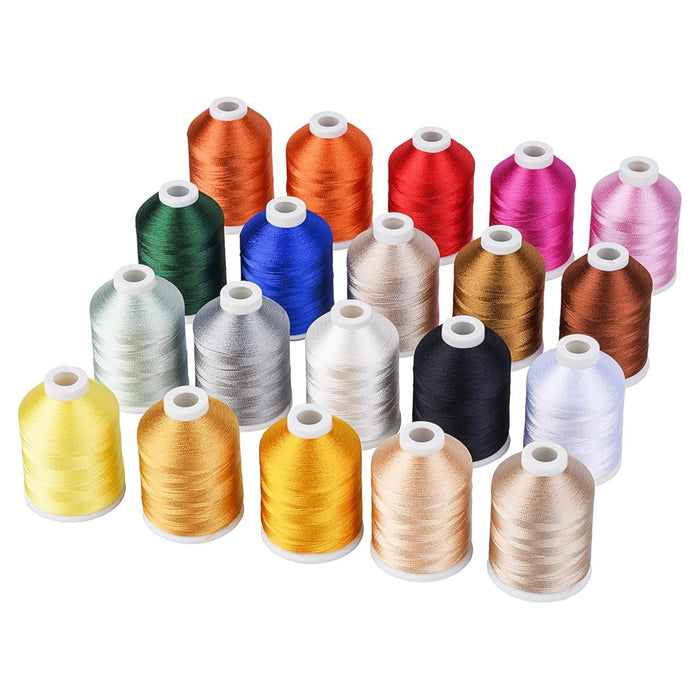 Simthread Vibrant Rayon Viscose 40wt Embroidery Thread 20 Colors 1000m Set - Simthread - High Quality Machine Embroidery Thread Supplier