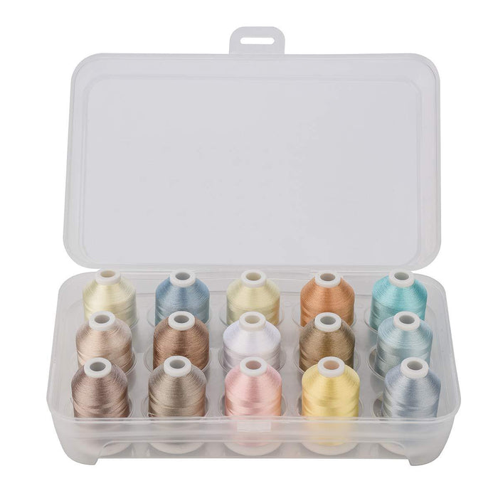 15 Kind of Pastel Embroidery Machine Embroidery Thread Set 1000M - Simthread - High Quality Machine Embroidery Thread Supplier
