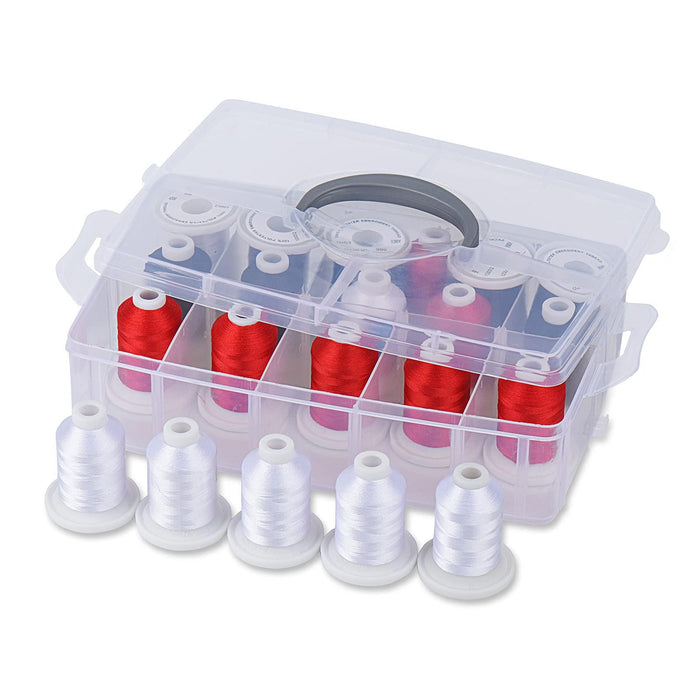 21 Spools Black White and Red Embroidery Machine Thread Simthread LLC