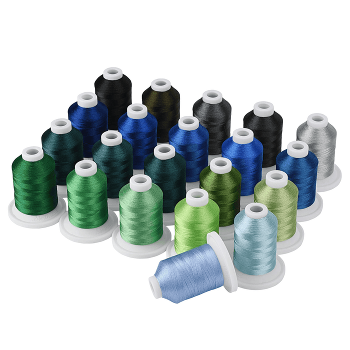 21 Spools Blue & Green Embroidery Thread 800Y Simthread LLC