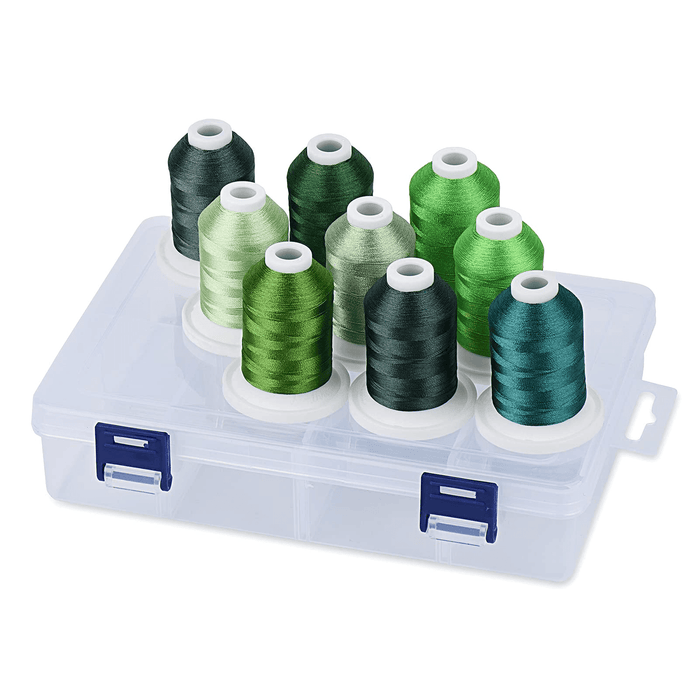 9 Kind of Green Snap Spools Embroidery Thread 730M Simthread LLC