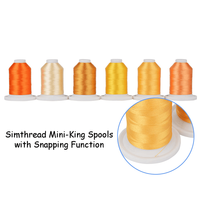 9 Kind of Yellow Snap Spools Embroidery Thread 730M Simthread LLC