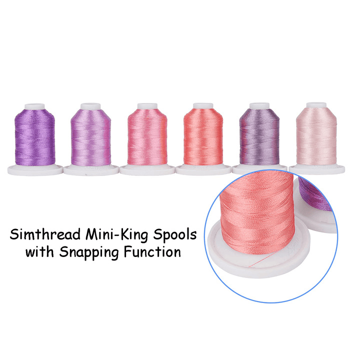 9 Romantic Pink Snap Spools Embroidery Thread 730M Simthread LLC