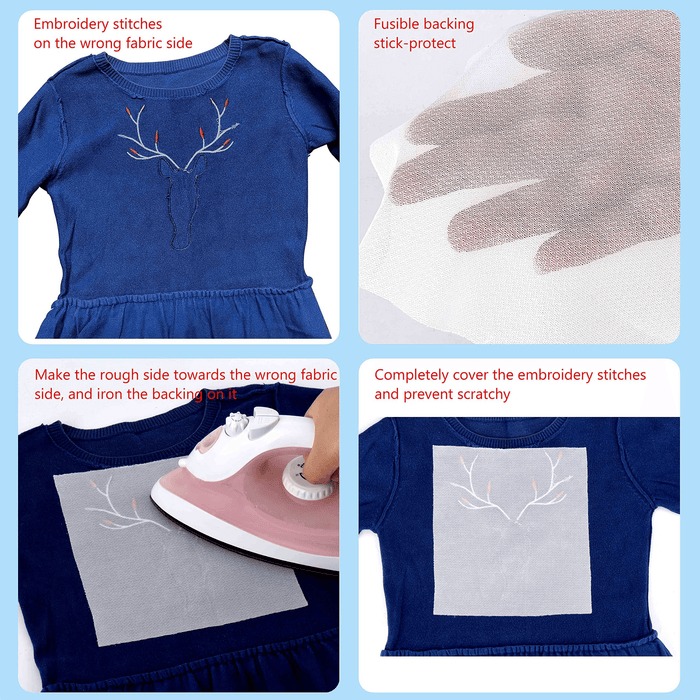 Fusible Iron-on Embroidery Backing Stick Protect - 7" x 7" - Simthread - High Quality Machine Embroidery Thread Supplier