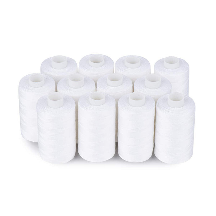 Simthread 12 Pcs White Cotton Quilting Thread - 500M Simthread LLC