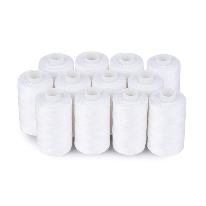 Simthread 12 Pcs White Cotton Quilting Thread - 500M - Simthread - High Quality Machine Embroidery Thread Supplier