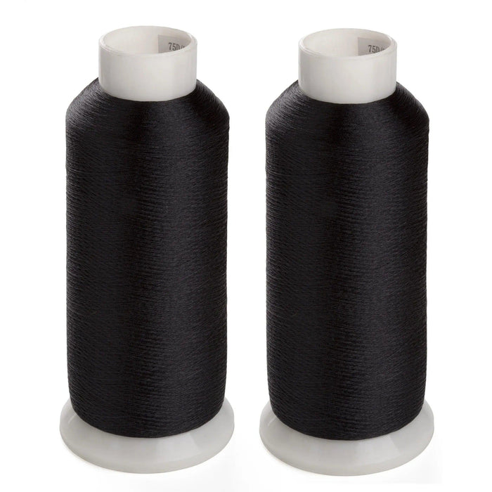 Simthread 2 Huge Spools White/ Black Bobbin Fill Thread 60WT for Embroidery and Sewing Machine Simthread