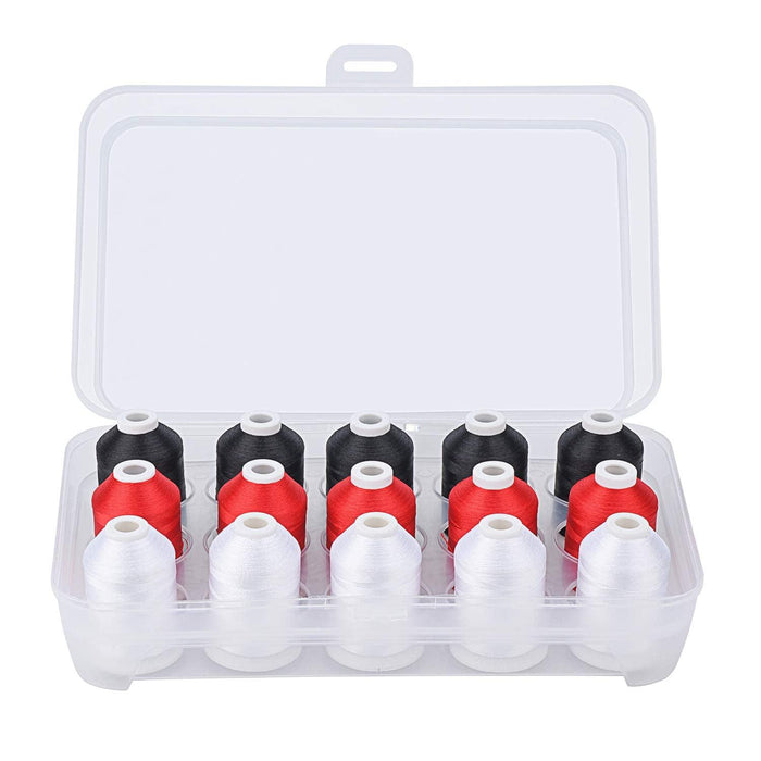 Simthread 5 White 5 Black 5 Red Embroidery Thread Set - Simthread - High Quality Machine Embroidery Thread Supplier
