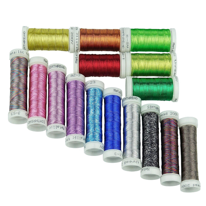 Simthread 6/16/32 Colors Metallic Embroidery Thread - 180M Simthread