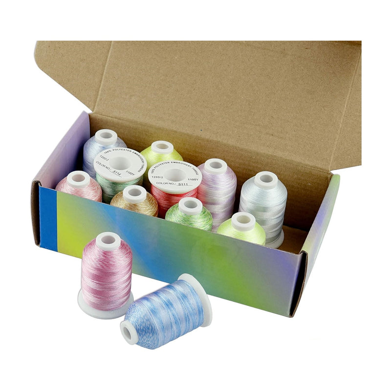 Sim Thread Variegated Simthread 12 Variegated Color Embroidery Machine Thread 1100Y Spool ...