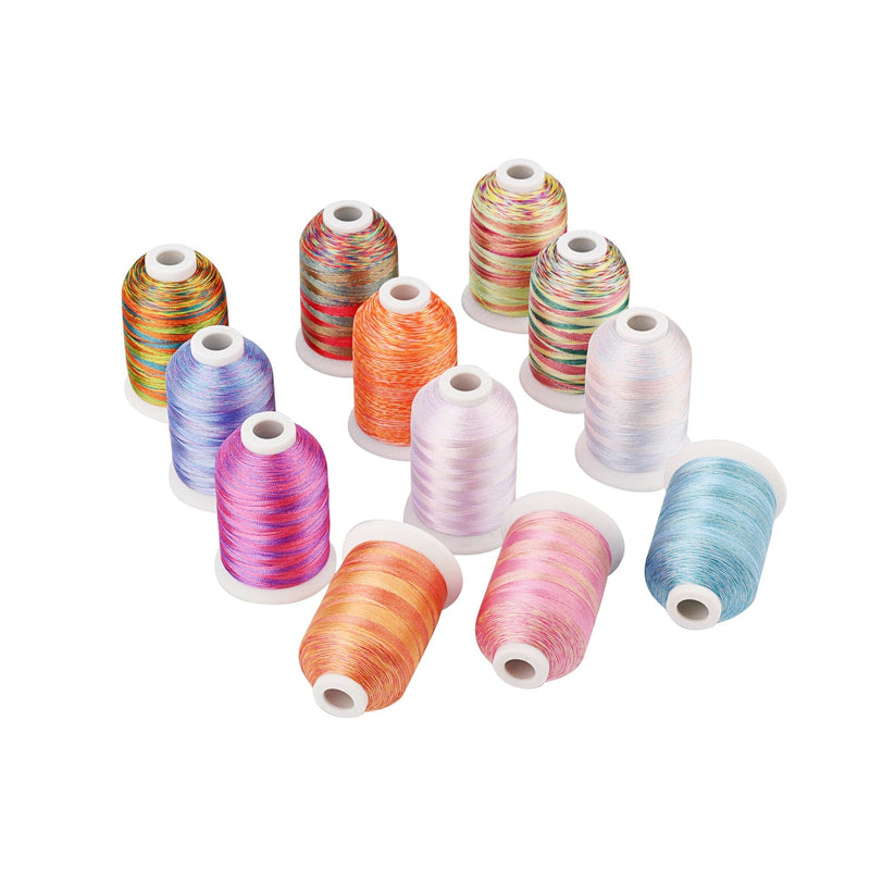 12 Colors Variegated Embroidery Thread 1000M #2 - Simthread - High Quality Machine Embroidery Thread Supplier