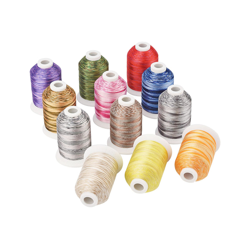 12 Colors Variegated Embroidery Thread 1000M #3 - Simthread - High Quality Machine Embroidery Thread Supplier