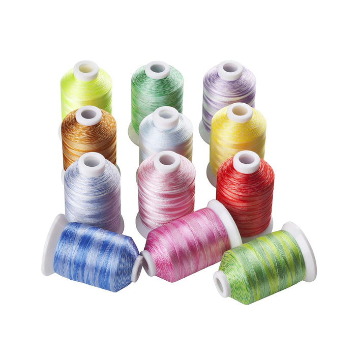 12 Colors Variegated Embroidery Thread 1000M #1