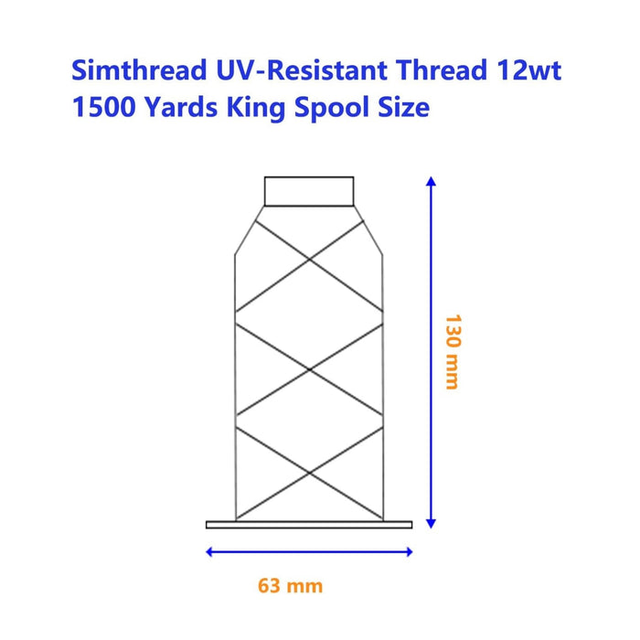 Simthread 1500 Yards UV Resistant 100% Polyester Bonded Thread Tex 69 (12wt)