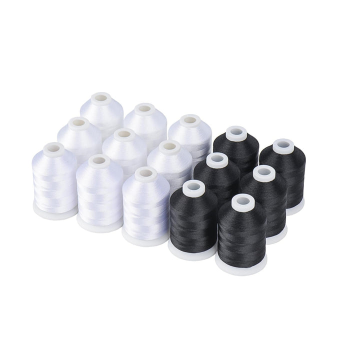 Simthread 15 Spools 40WT Polyester Embroidery Thread Set 1000M - Multi Color Collections