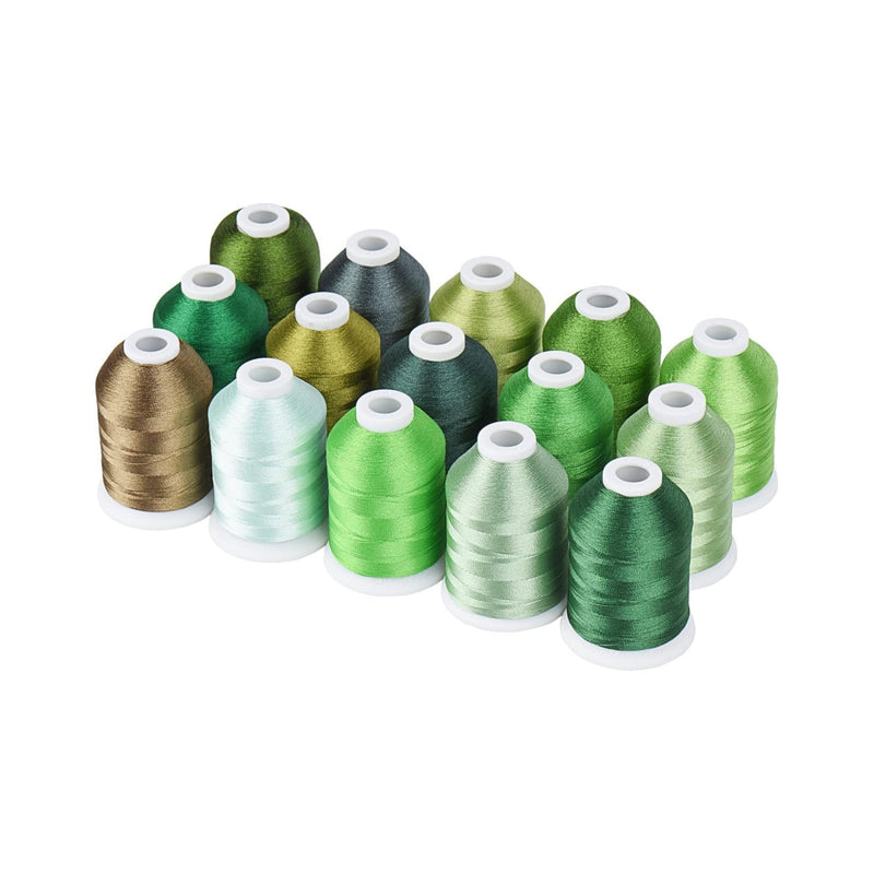 Simthread 15 Spools 40WT Polyester Embroidery Thread Set 1000M - Multi Color Collections