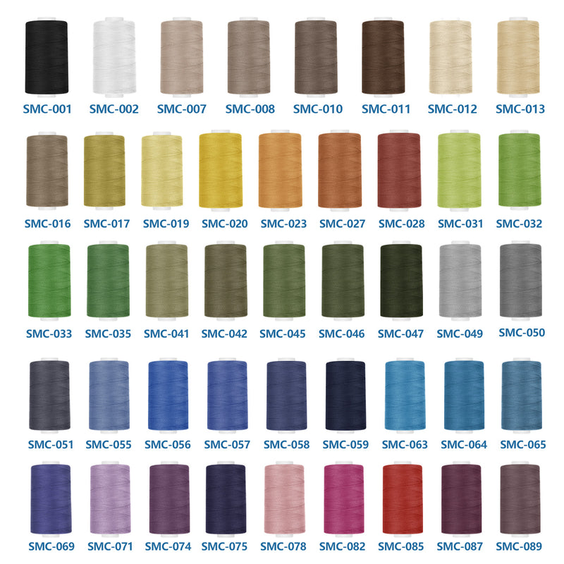 Simthread 44 Colors 100% Long-Staple Mercerized Cotton Sewing Thread - 500M - Sold Separately