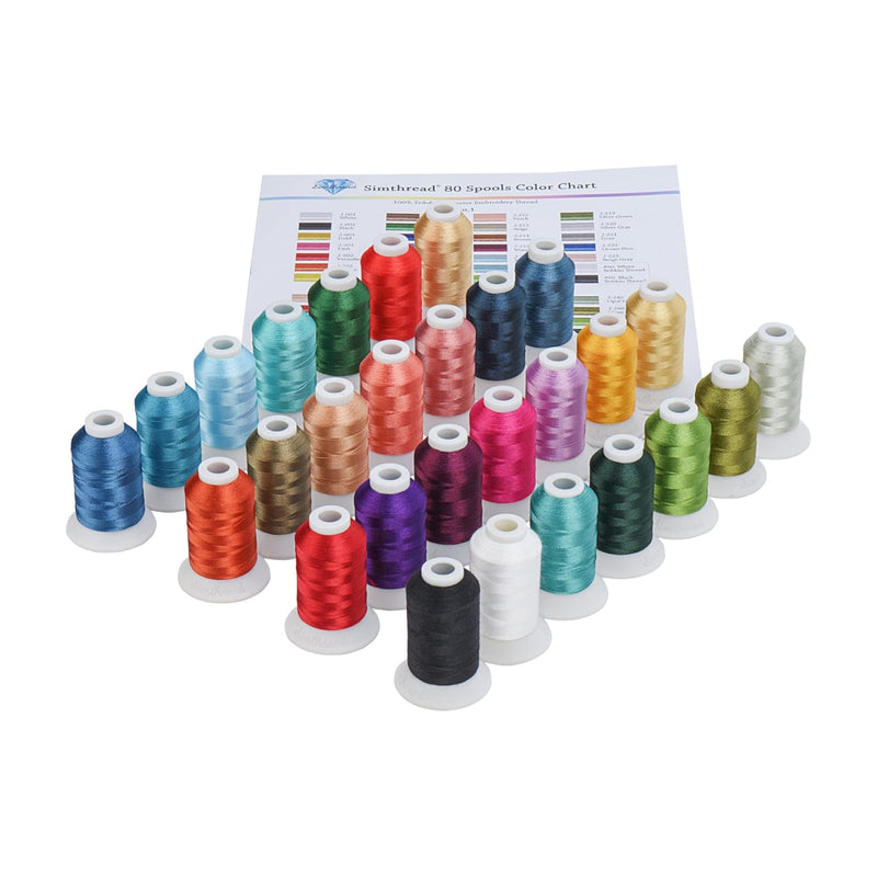 Simthread 28 Janome Colors Polyester Embroidery Thread Set - 500M