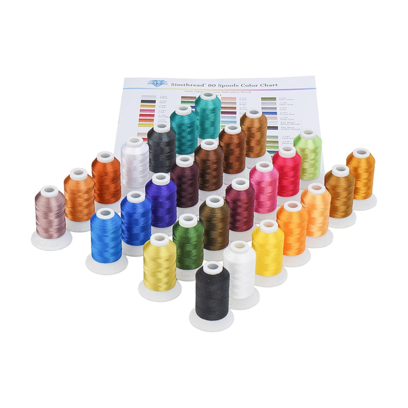 Simthread 28 Janome Colors Polyester Embroidery Thread Set - 500M