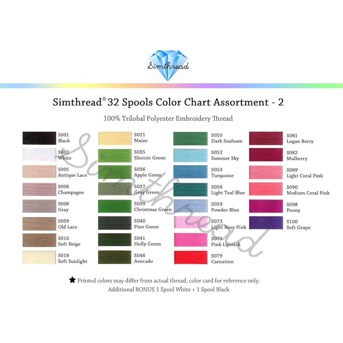 32 Madeira Colors 500M Embroidery Thread Set 2 - Simthread - High Quality Machine Embroidery Thread Supplier