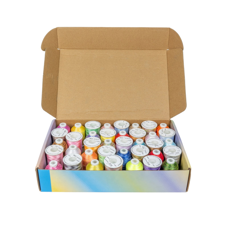 Simthread 38 Variegated Colors Embroidery Thread Set 1000M