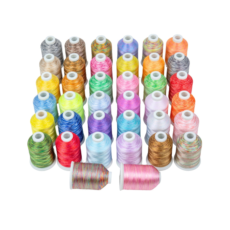 Simthread 38 Variegated Colors Embroidery Thread Set 1000M