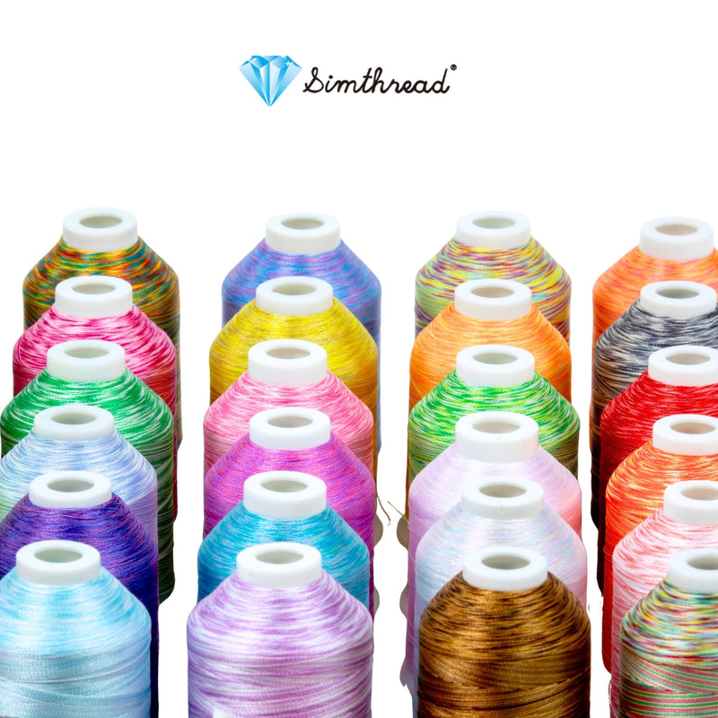 Simthread 38 Variegated Colors Embroidery Thread Set 1000M