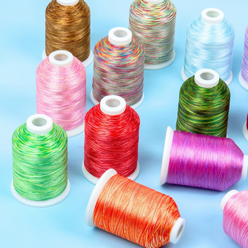 Simthread 38 Variegated Colors Embroidery Thread Set 1000M