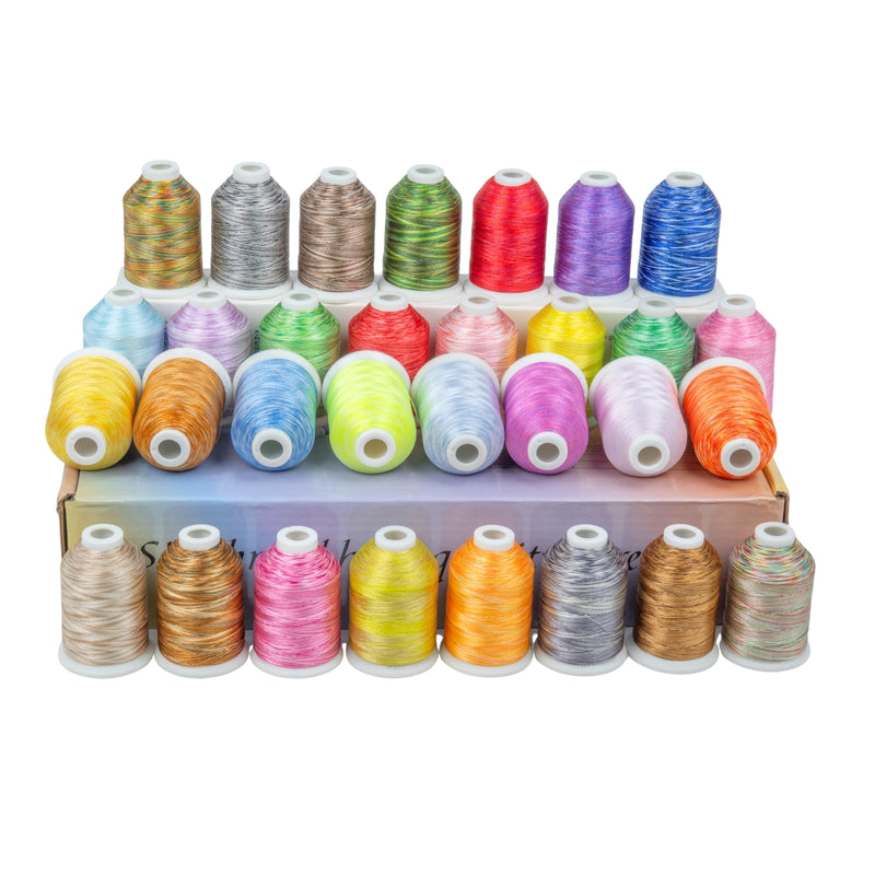 Simthread 38 Variegated Colors Embroidery Thread Set 1000M