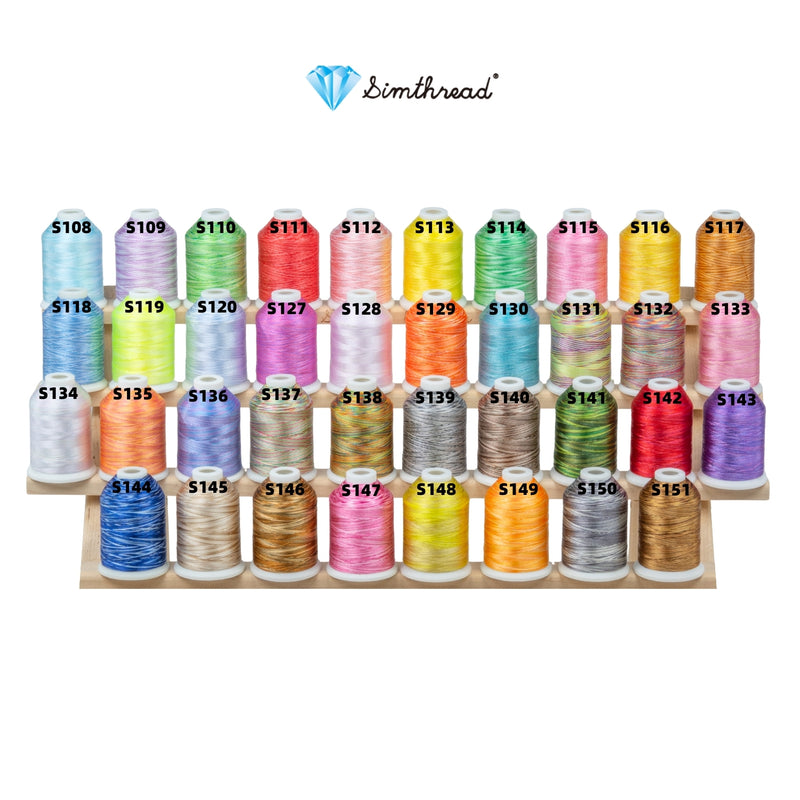 Simthread 38 Variegated Colors Embroidery Thread Set 1000M