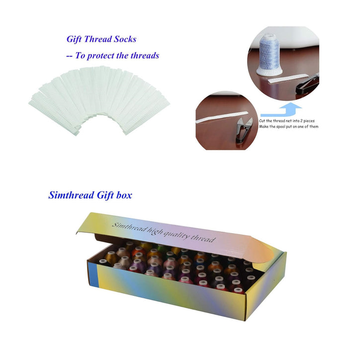 Simthread 40 Colors (60wt) 1000M Sewing Embroidery Thread Kit