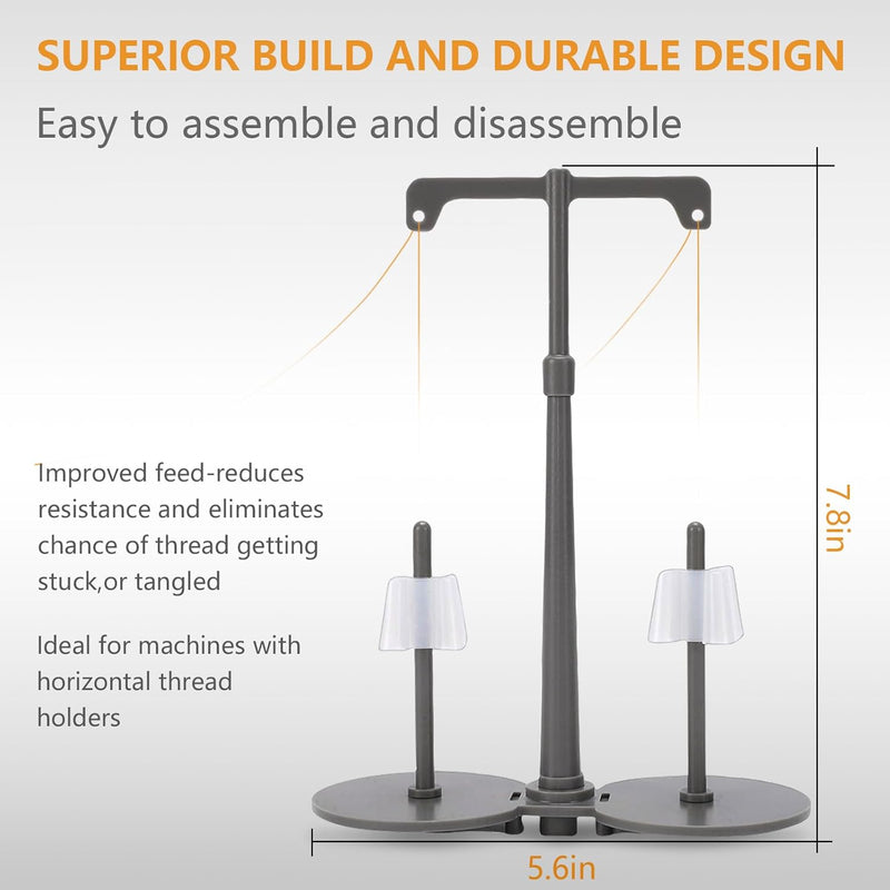 Simthread Dual Spool Thread Stand for Embroidery & Sewing Machines