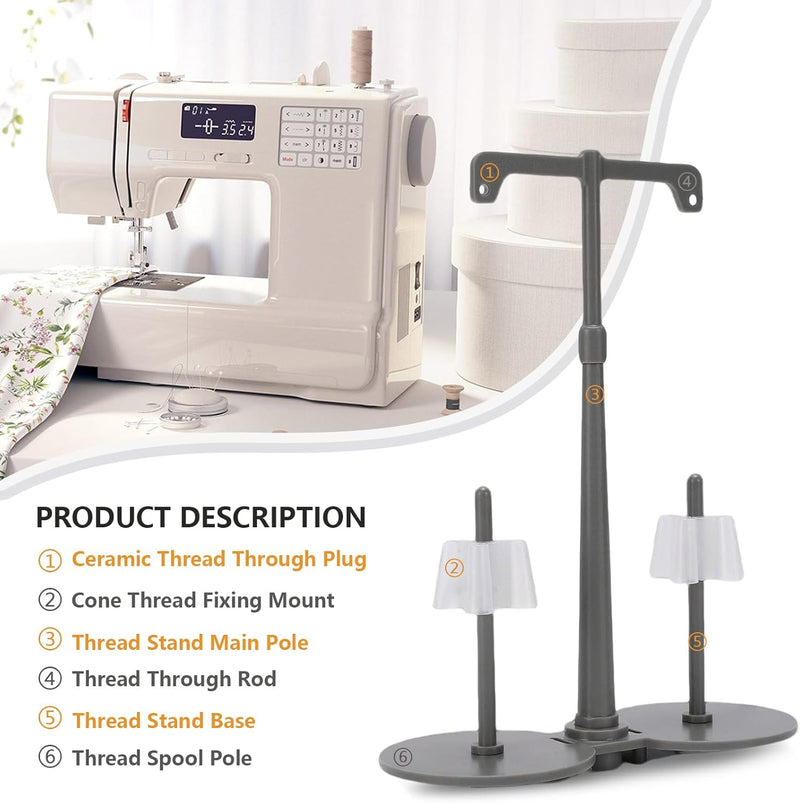 Simthread Dual Spool Thread Stand for Embroidery & Sewing Machines