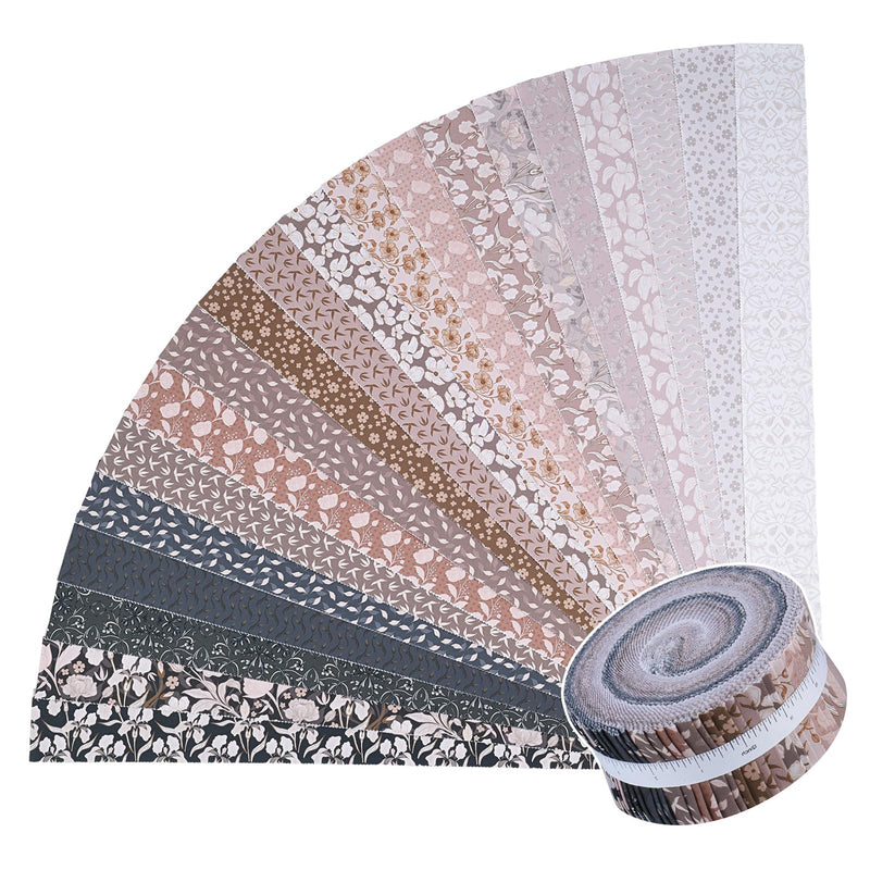 ShinyStitch-100% US Cotton Jelly Roll Fabric Precut Strips 40 Strips 2.5" x 44" for Quilting, Crafting, and Sewing