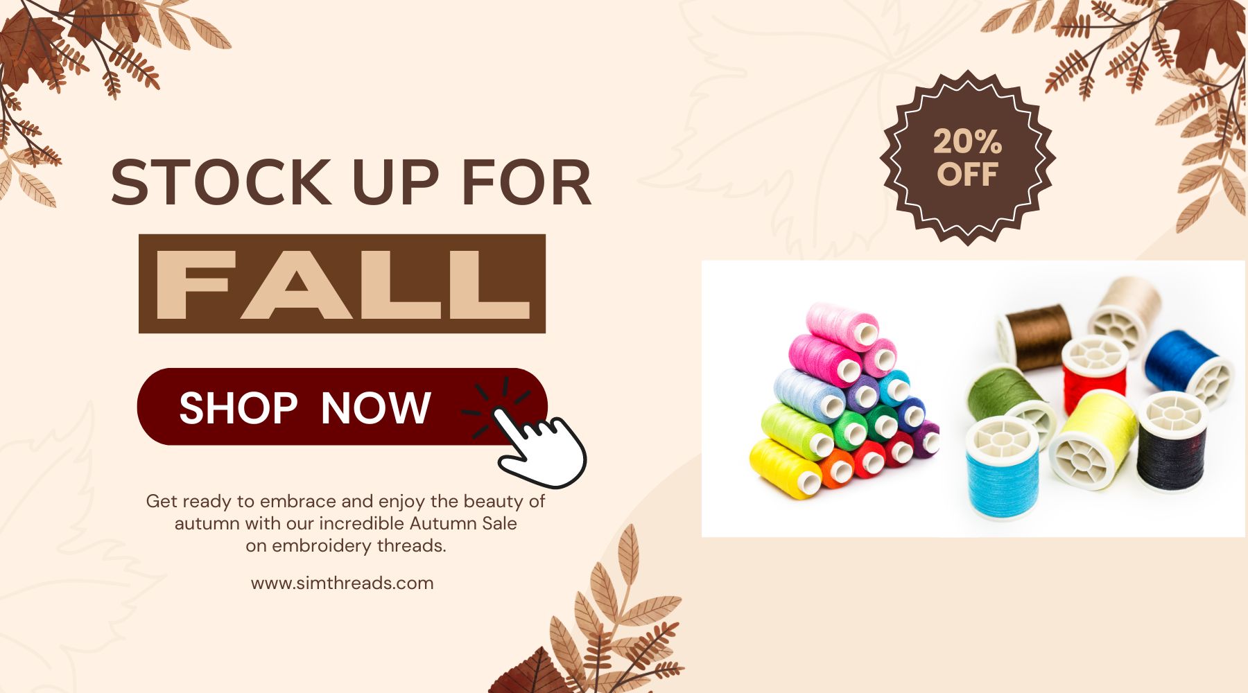 Autumn_Sale_Banner_1800_x_1000_px - Simthread - High Quality Machine Embroidery Thread Supplier