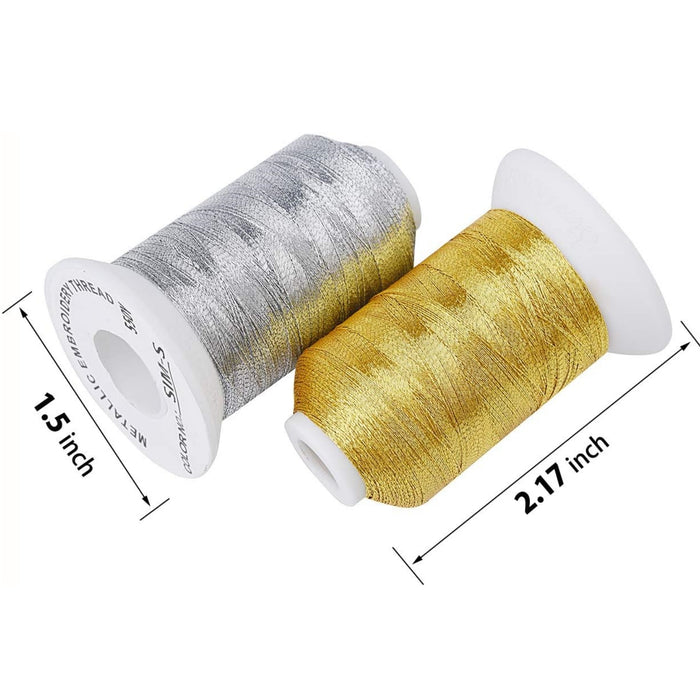 Simthread 21 Assorted Colors Metallic Embroidery Machine Thread Kit 500M