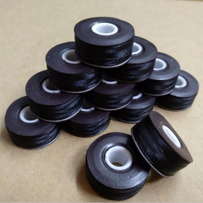 Simthread 144pcs Size L / SA155 Magnetic Side Prewound Bobbins Thread 60wt