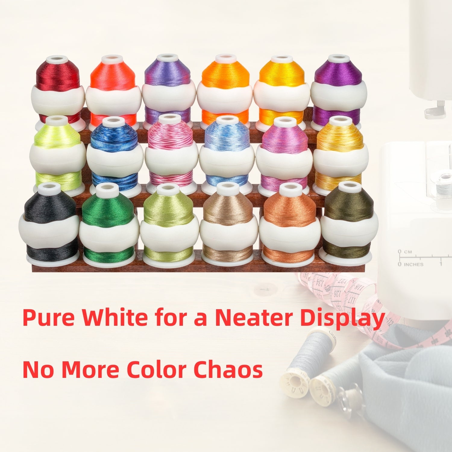 Simthread Pure White Embroidery Thread Spool Holder 20/65/100 pcs ...