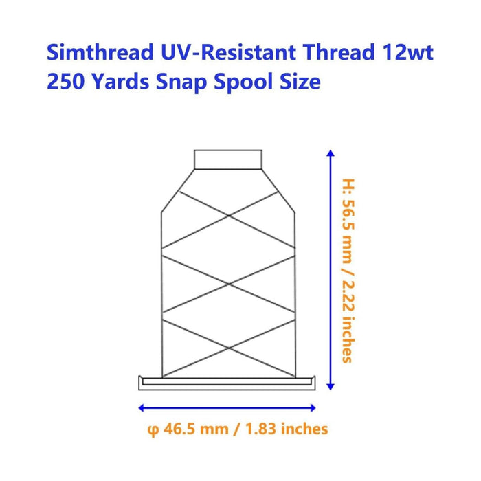 Simthread 250 Yards UV Resistant 100% Polyester Bonded Thread Tex 69 (12wt)