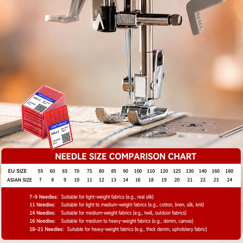 Simthread Embroidery Sewing Machine Needles Assorted Sizes