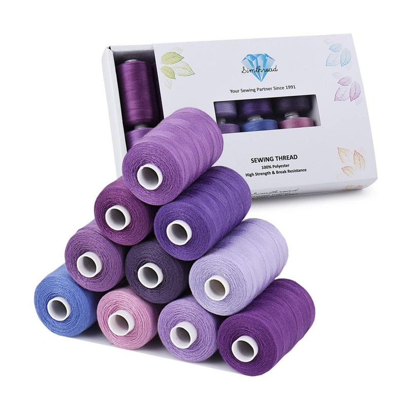 Simthread 10 Spools 1000 Yards 40wt Polyester All Purpose Sewing Thread - Simthread - High Quality Machine Embroidery Thread Supplier
