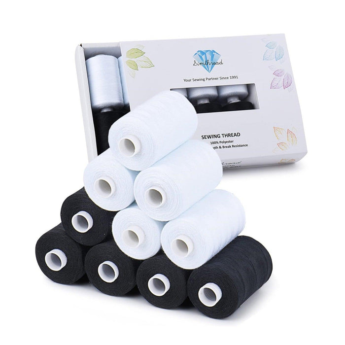 Simthread 10 Spools 1000 Yards 40wt Polyester All Purpose Sewing Thread - Simthread - High Quality Machine Embroidery Thread Supplier