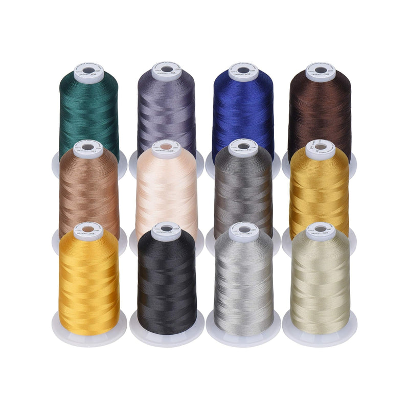 Simthread 12 Colors 40wt Embroidery Thread Set - 5000M - Simthread - High Quality Machine Embroidery Thread Supplier