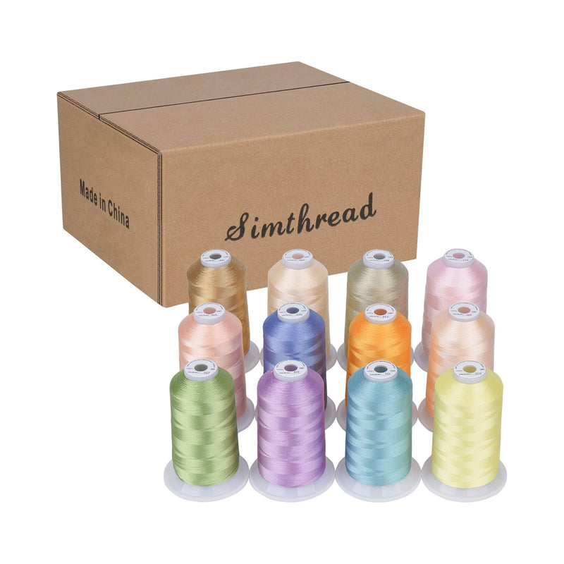 Simthread 12 Colors 40wt Embroidery Thread Set - 5000M - Simthread - High Quality Machine Embroidery Thread Supplier