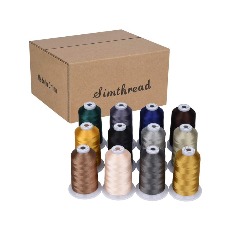 Simthread 12 Colors 40wt Embroidery Thread Set - 5000M - Simthread - High Quality Machine Embroidery Thread Supplier