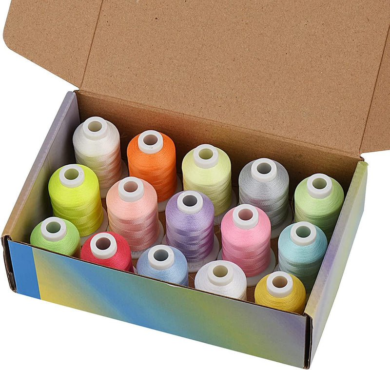 Simthread 15 Colors Luminous Embroidery Thread - 500M - Sold Separatel ...