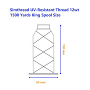 Simthread 1500 Yards UV Resistant 100% Polyester Bonded Thread Tex 69 (12wt) - Simthread - High Quality Machine Embroidery Thread Supplier