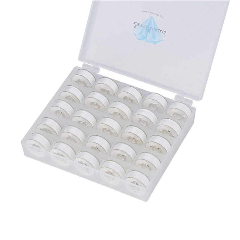 Simthread 25pcs Size L / SA 155 Plastic Sided Prewound Bobbins Thread 90wt Cotton Feel - Simthread - High Quality Machine Embroidery Thread Supplier