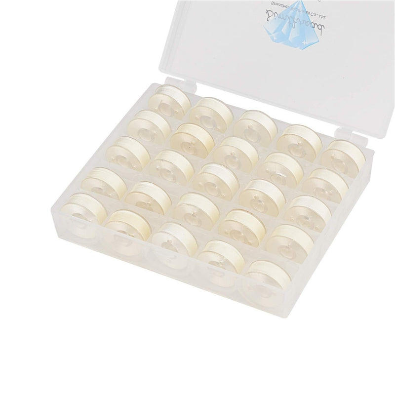 Simthread 25pcs Size L / SA155 Pastic Sided Prewound Bobbins Thread 60wt - Simthread - High Quality Machine Embroidery Thread Supplier